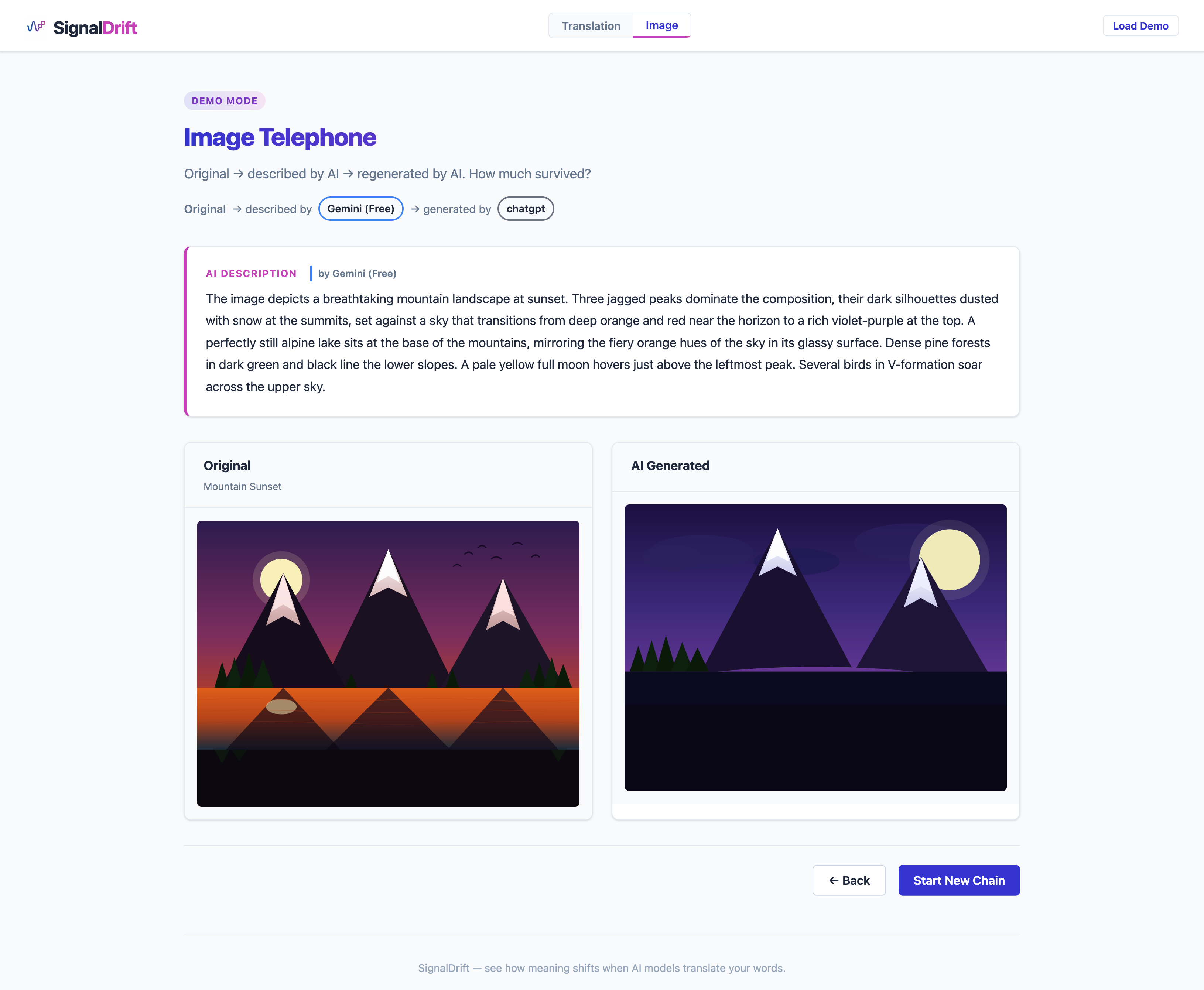 Pivoted to image telephone: visual proof beats text comparisons on a projector
