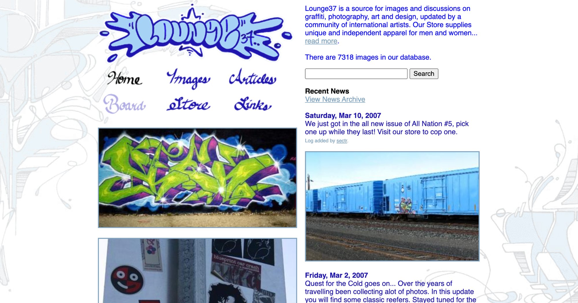 Lounge37, rebuilt from a 2007 database export