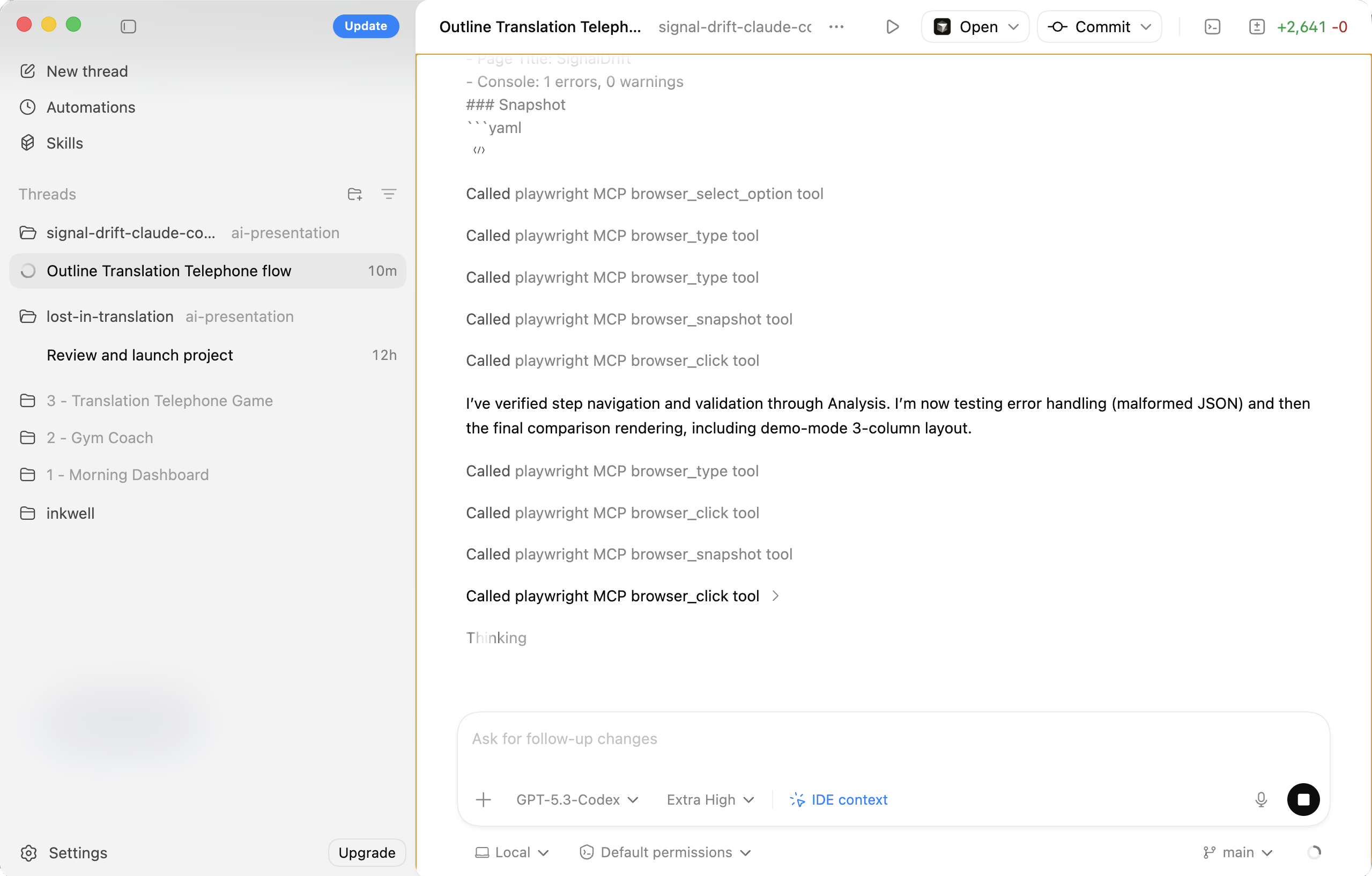 Five quick POCs launched in parallel in Codex to stress-test each idea before committing